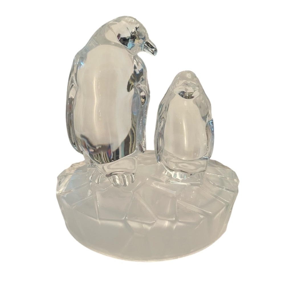 Crystal Glass Penguin and Baby